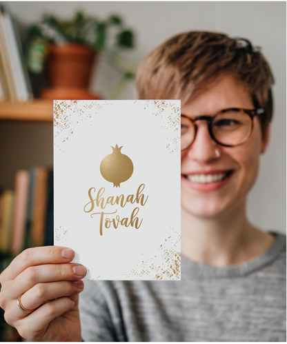 shanah tova pomegranate Gold flakes