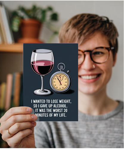 I wanted to lose weight, so I gave up alcohol. It was the worst 20 minutes of my life.