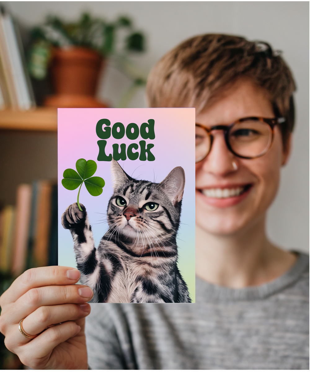 Good Luck with Cat with Lucky Charm