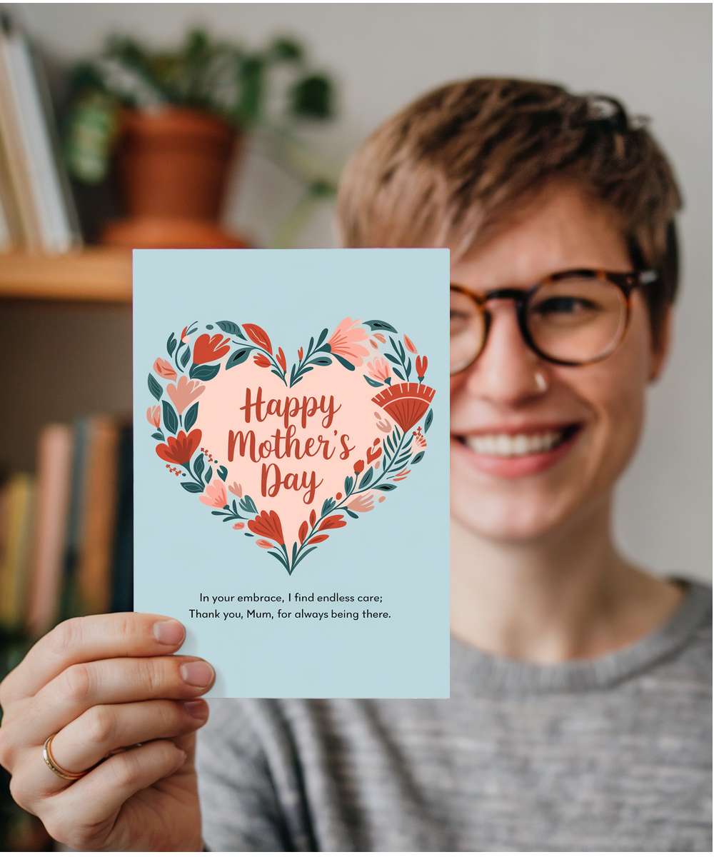 Mothers Day Card traditional poem mum love heart