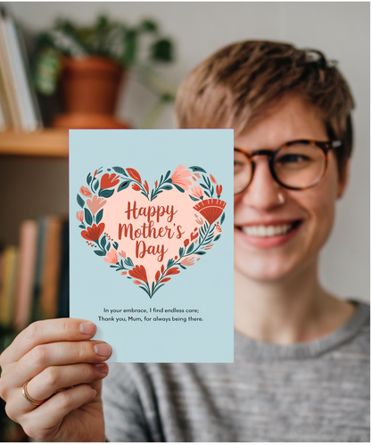 Mothers Day Card traditional poem mum love heart