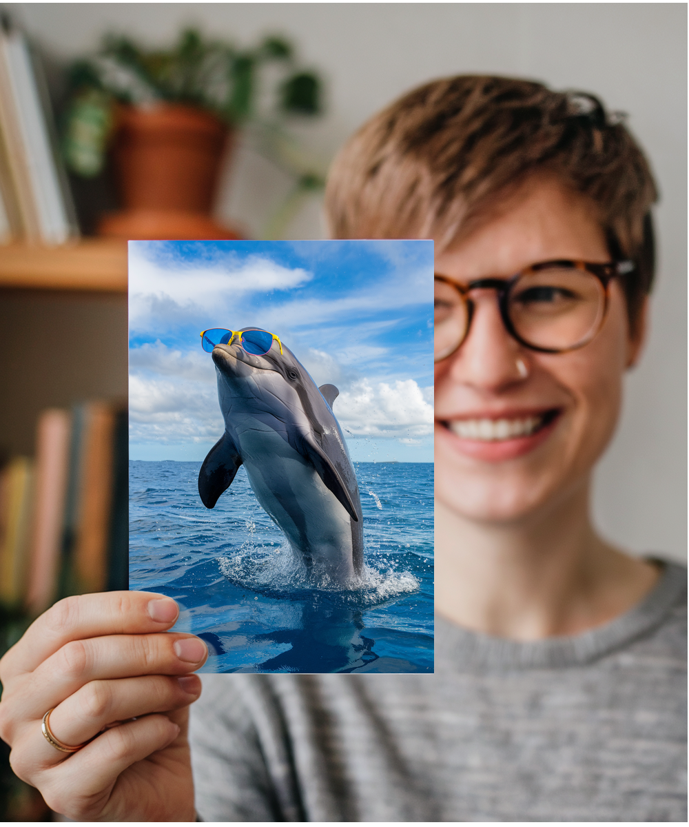 Dolphin with Blue-Tinted Glasses