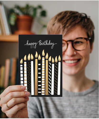 Happy Birthday Gold Candles For Him