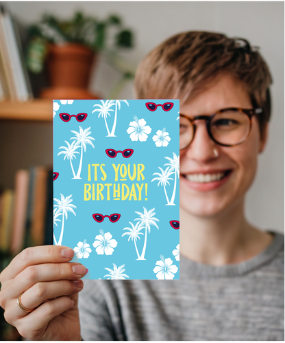 Hawaiian Movie Theme Birthday Card Its Your Birthday Summer Holiday
