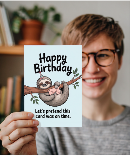Happy Birthday Let's pretend this card was on time