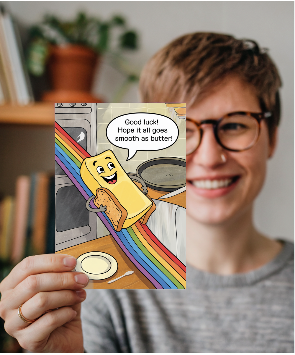 Good Luck Card Hope It All Goes Smooth as Butter