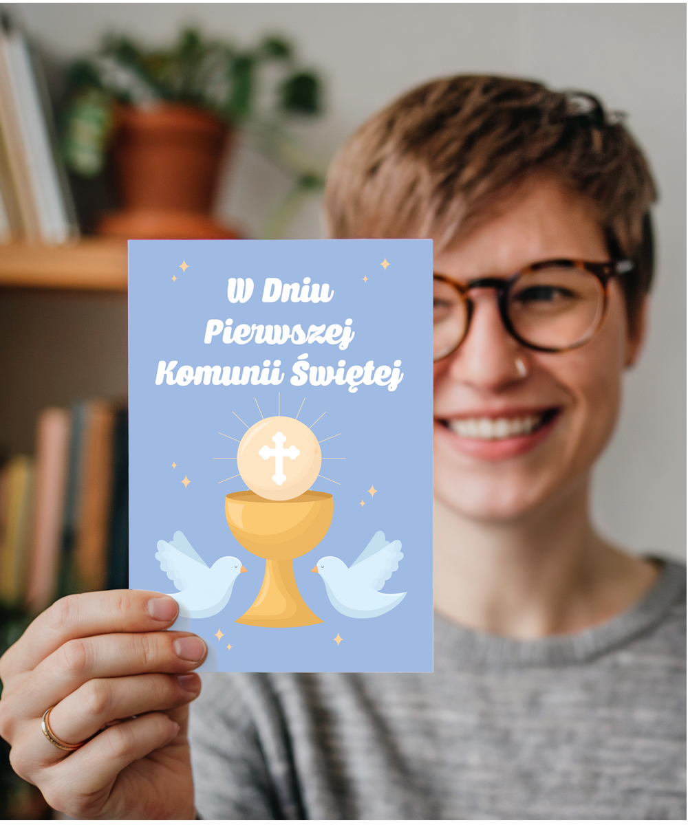 Polish First Holy Communion Card W Dnui Pierwszej Komunii Sweitej