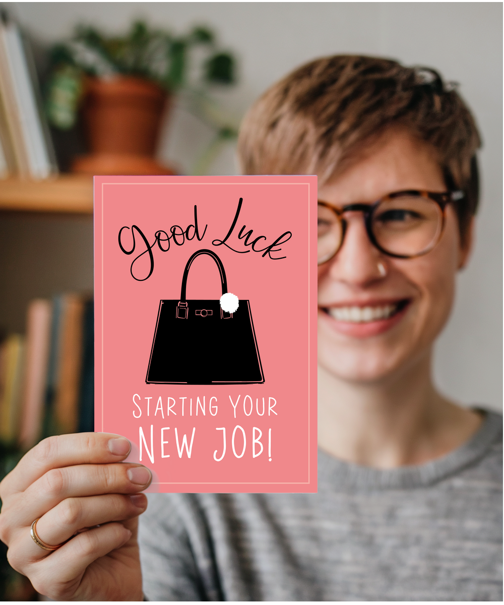 Good Luck Card for Her Starting Your New Job with Corporate Handbag