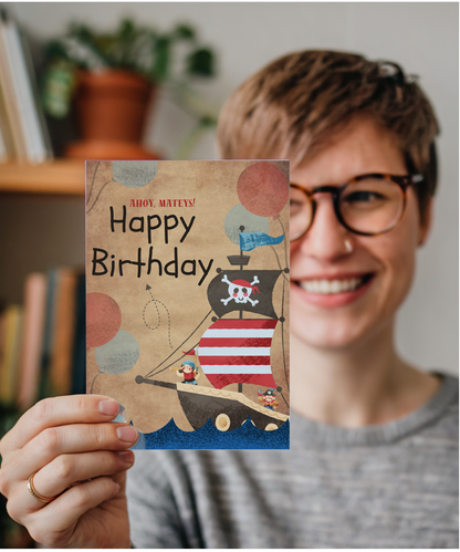 Happy Birthday card Ahoy, Matey