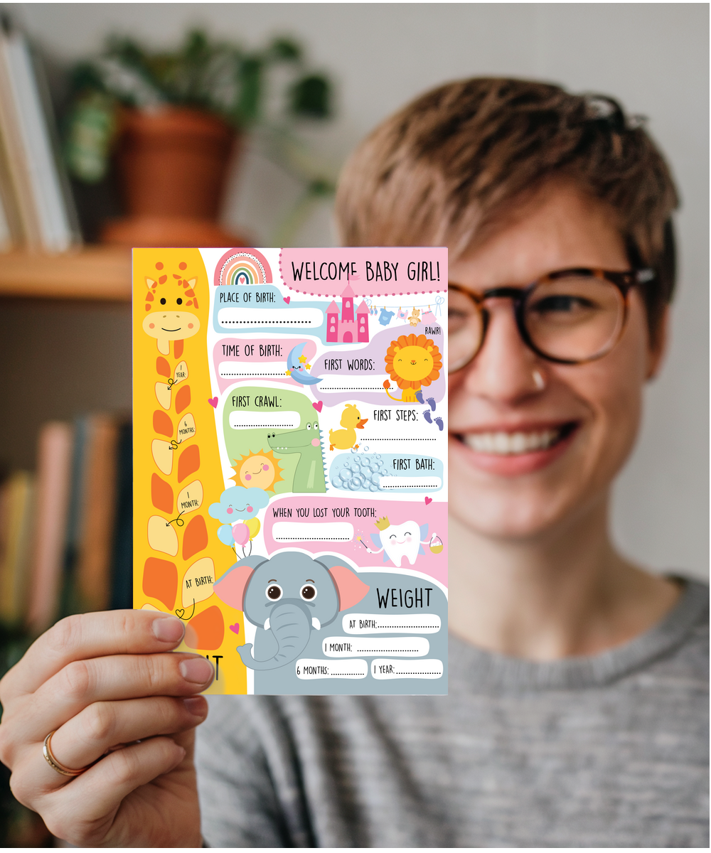 Baby girl's first milestones
