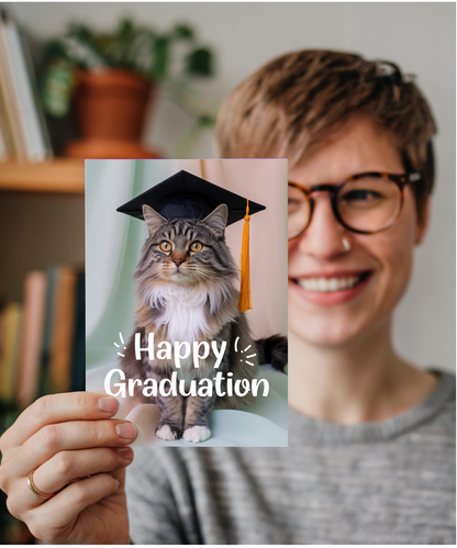 Happy Graduation with Cat with a Cap