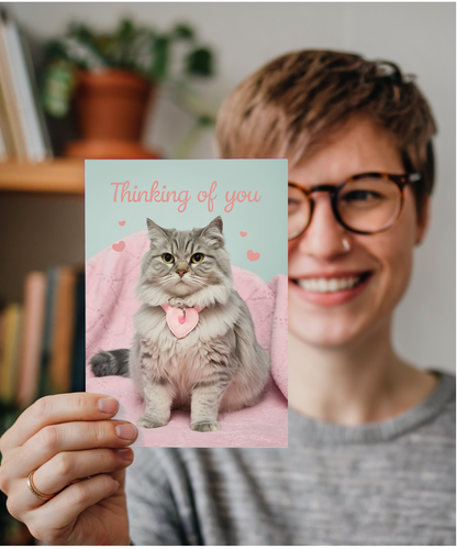 Thinking of You with Cat with a Heart