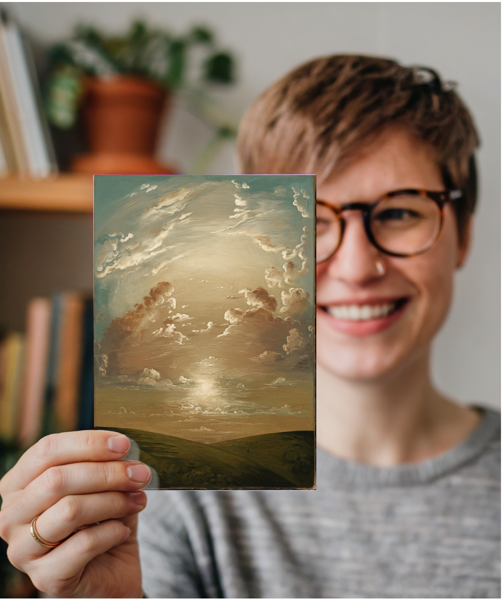 Old Master Painting Card soft rolling hills