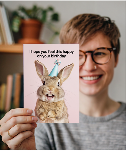 Birthday Card happy on your birthday Rabbit