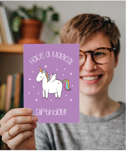 Childrens Unicorn Birthday Card Have a Magical Birthday