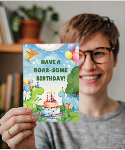 Happy Birthday card Dinosaur celebration
