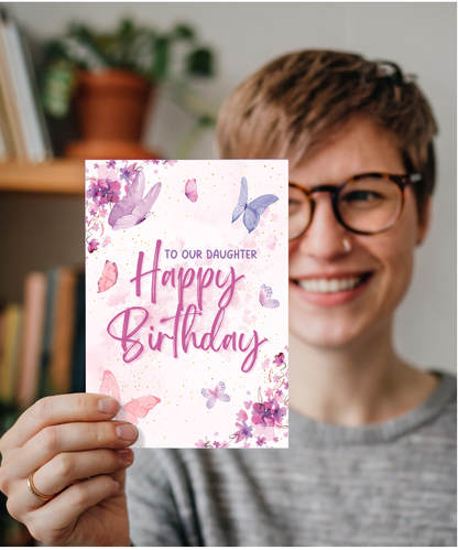 Happy birthday card to our daughter butterflies