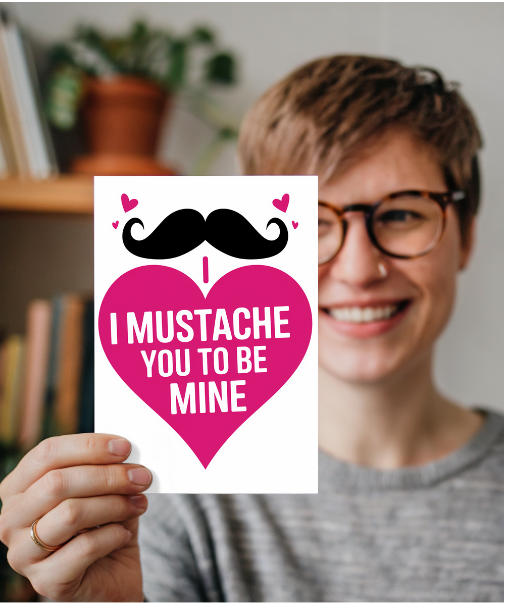 I mustache you to be mine Greeting Card