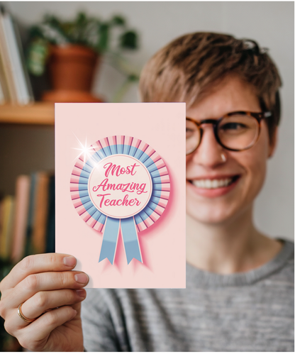 Teacher Thank You Card for Dance Teacher Feminine Rosette Award