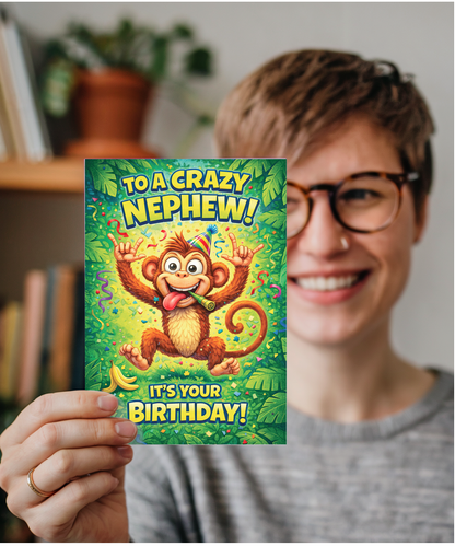 To a crazy nephew it's your Birthday monkey