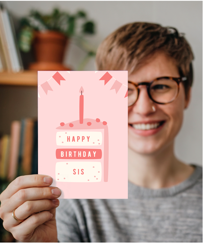 minimalistic girly Happy Birthday sis