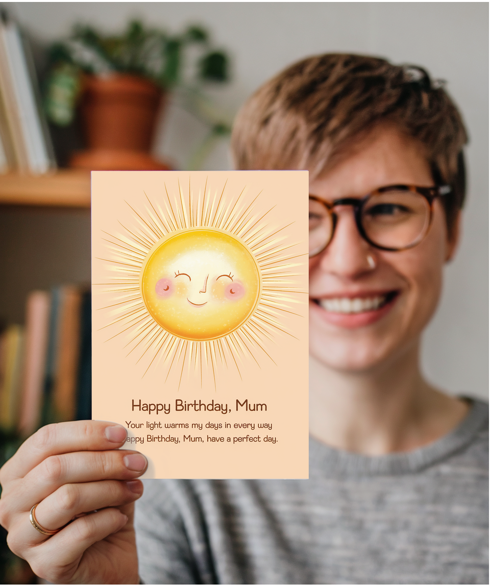 Birthday Card for Mum from son daughter Sun poem