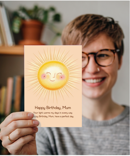 Birthday Card for Mum from son daughter Sun poem
