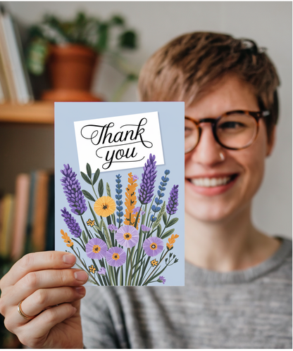 Thank You - Lavender and Wildflower Design