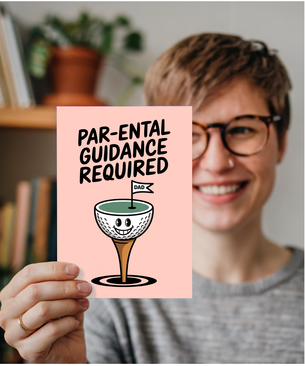 Golf Joke Card birthday fathers day Par-ental Guidance Required