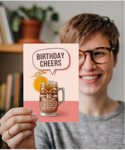 Birthday Cheers card holiday tiki cocktail
