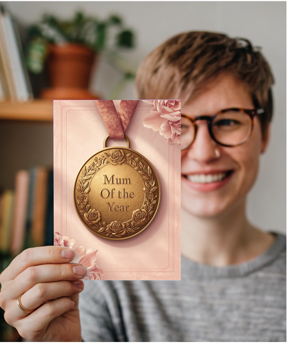 Mum of the year medal card