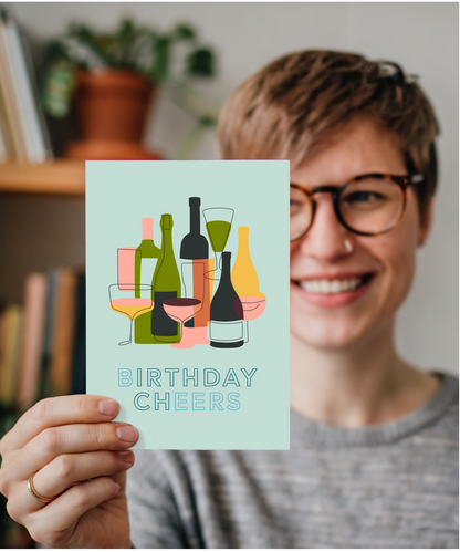 Birthday Cheers Card for man unisex drink beer
