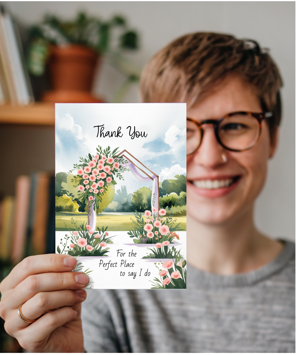 Wedding Ceremony Venue Thank You Card for the Perfect Place to Say I Do