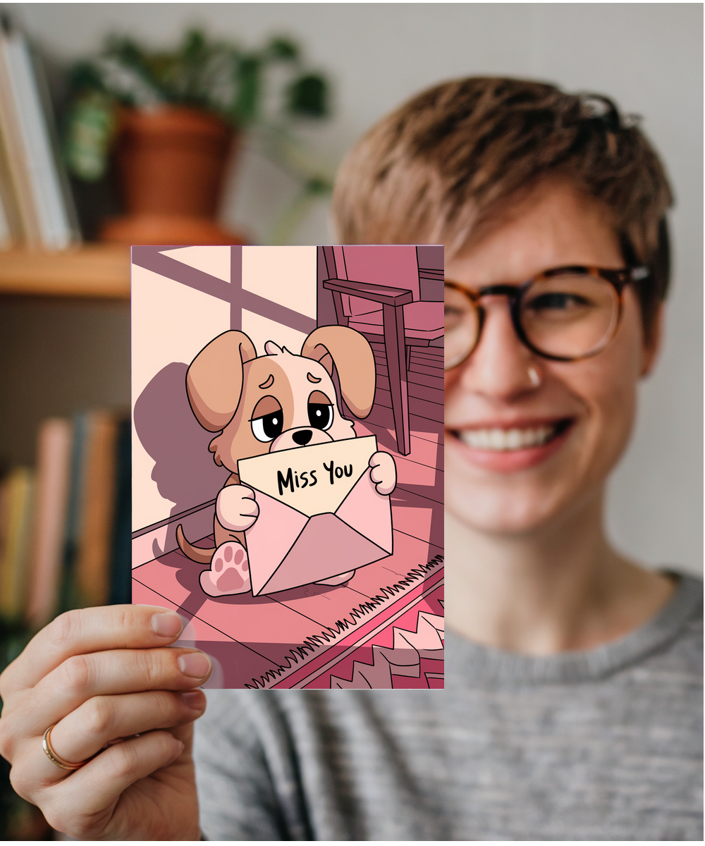 Miss You - Puppy with a Letter