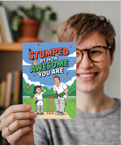 Cricket Themed Card for Daughter Stumped by How Awesome You Are