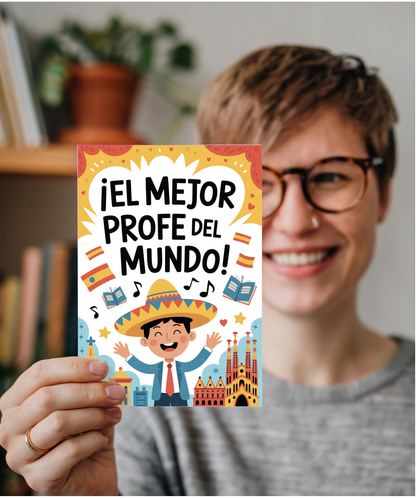 Thank you Card for Spanish Teacher El Mejor Profe del Mundo