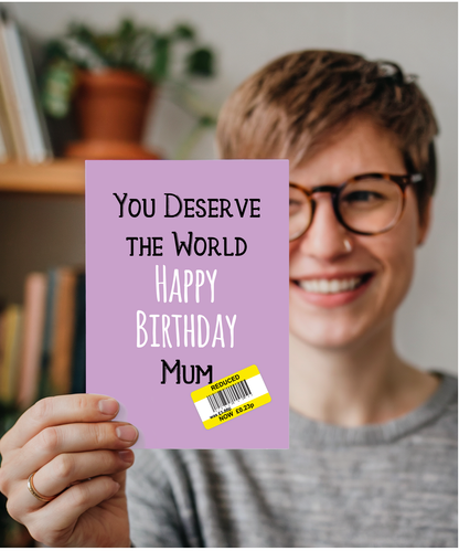 Funny Birthday Card for Mum Reduced Price Joke