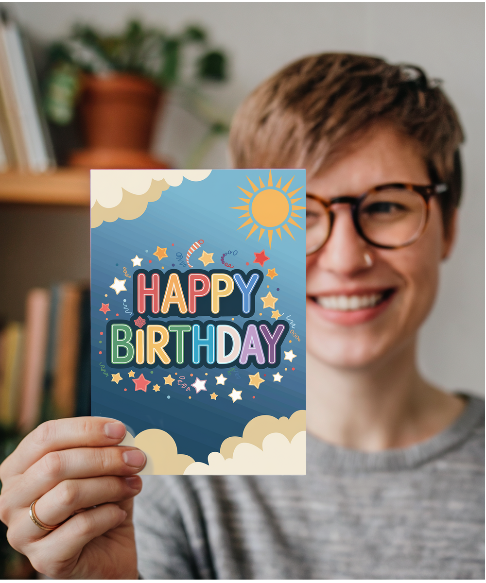 Happy Birthday in Rainbow Letters