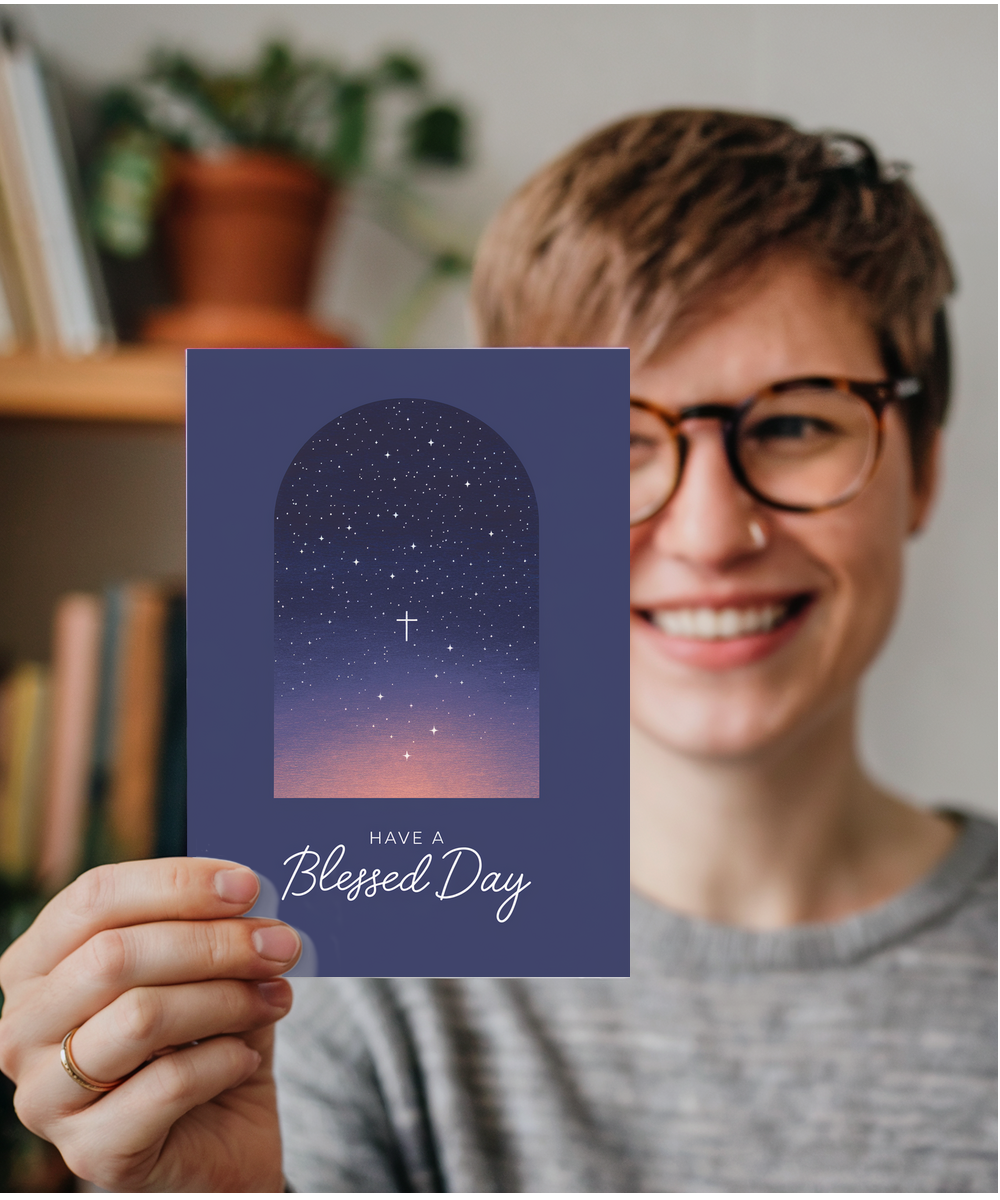 Have a Blessed Day Card Christianity Cross