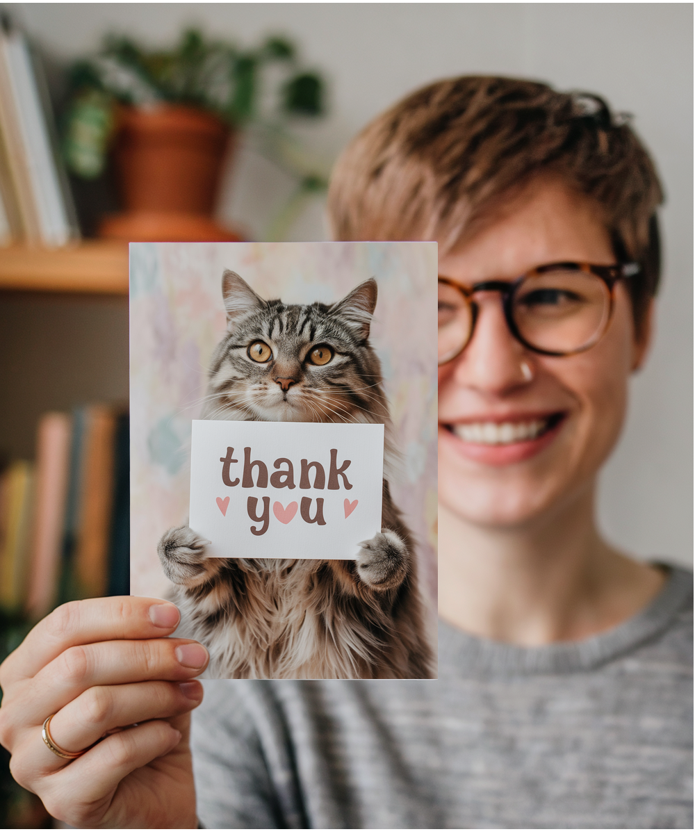 Thank You with Cat with a ThankwithYou Card