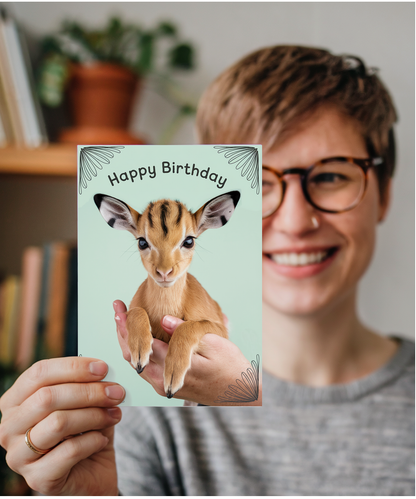 Birthday card Miniture deer cute funny