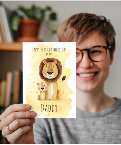 Fathers day first fathers day Daddy Lion and cub
