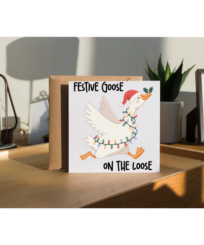 Funny christmas Festive goose on the loose