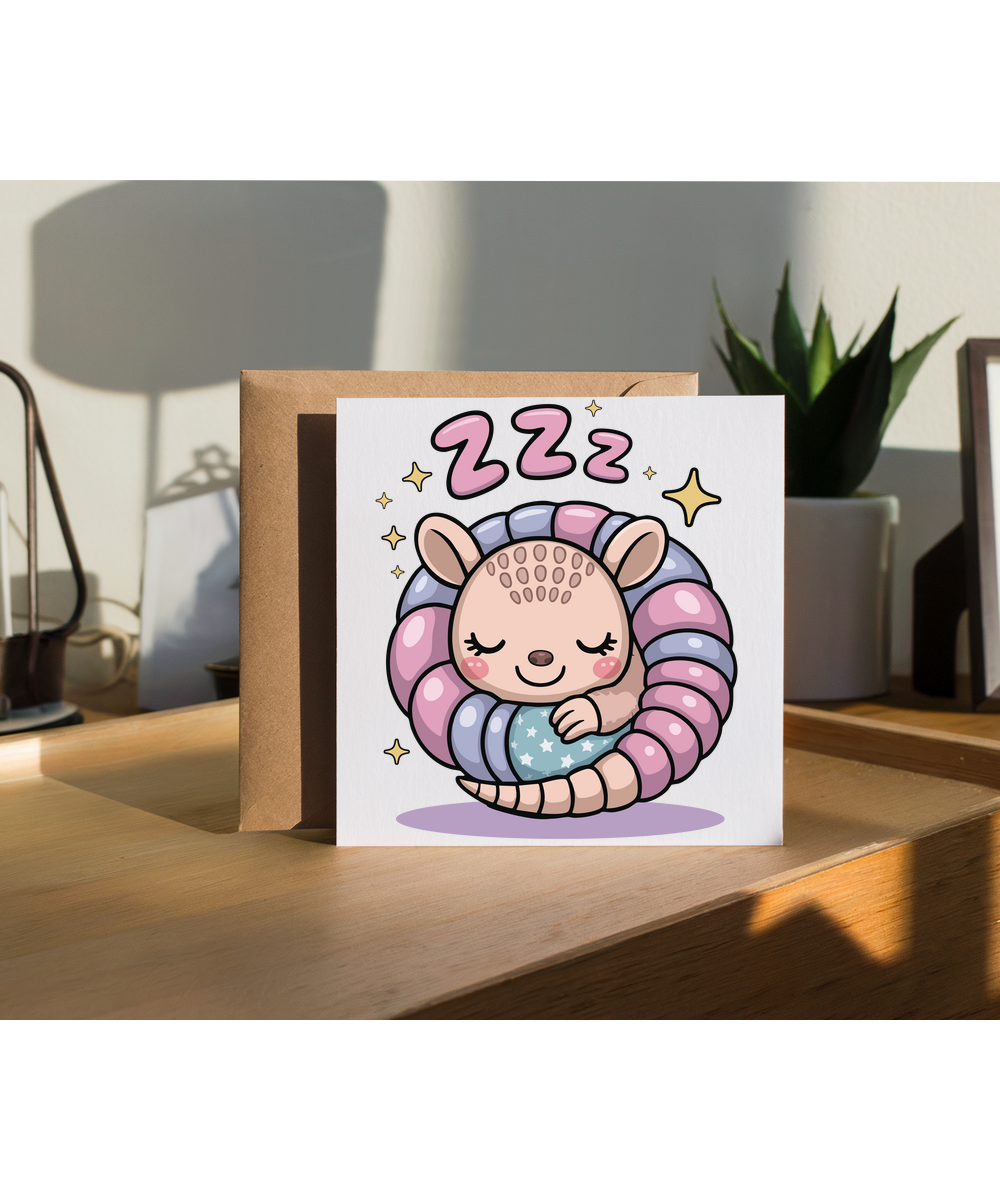 cute armadillo sleeping