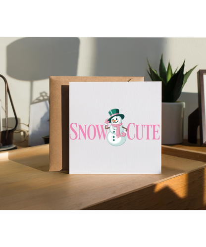 Girly Winter Christmas Design Snow Cute Snowman