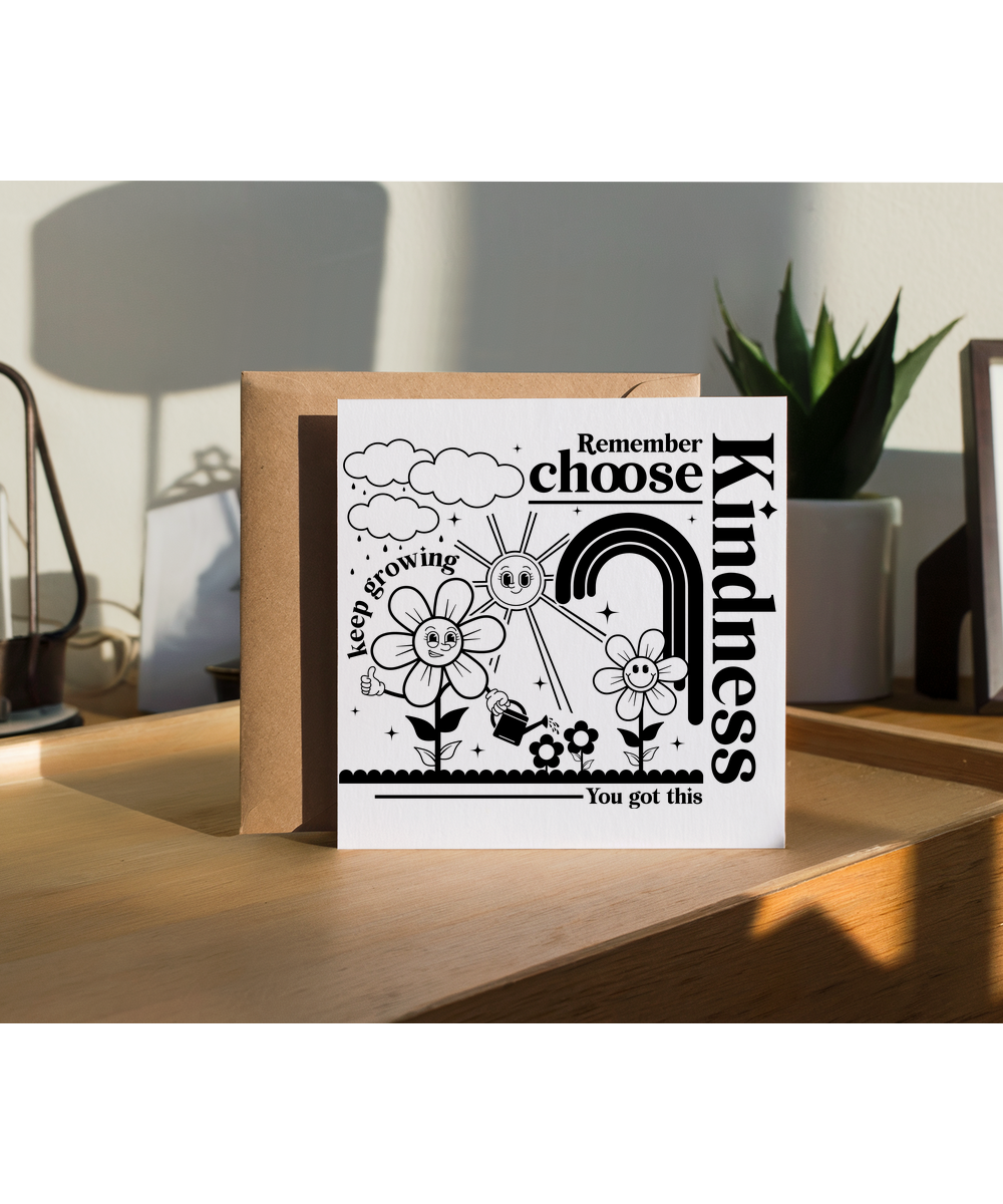 Remember choose kindness positive affirmation flowers