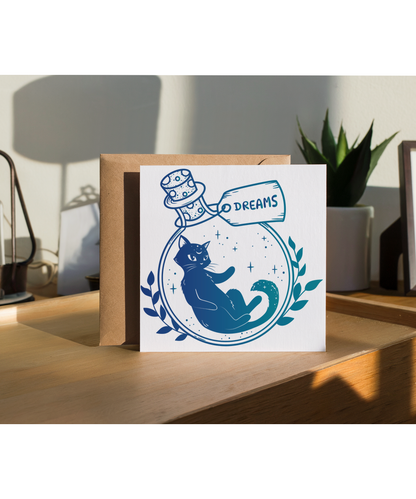 Enchanted Cat in a Dream Bottle Celestial Fantasy