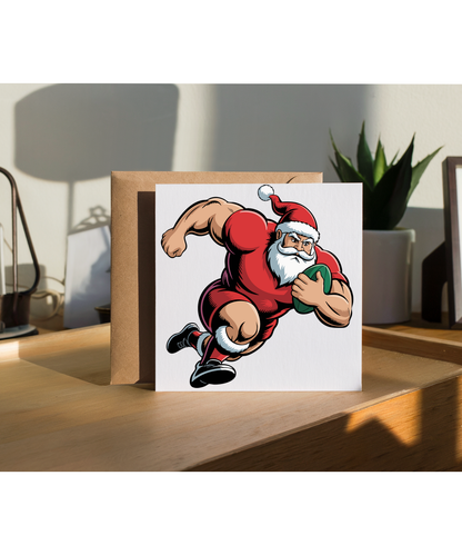 Christmas rugby santa