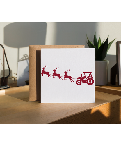 Boys Christmas Tractor and Santas Reindeer for Kids