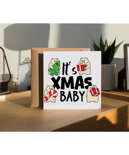 Its Xmas Baby Cute Teddy Bears Bearing Gifts